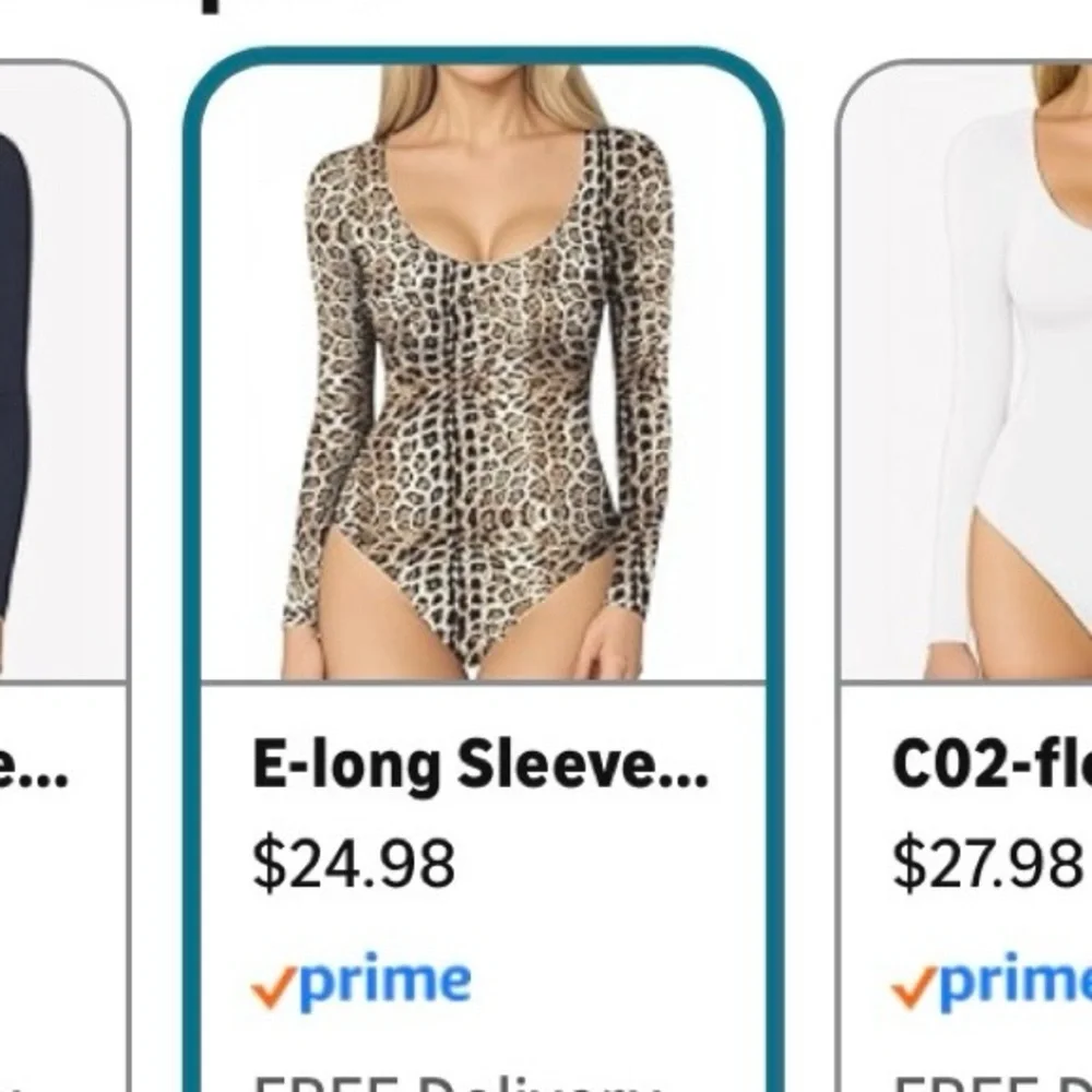 Mangopop NWOT animal print long sleeve bodysuit Small - Picture 2 of 6